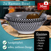 Ramen-Schüssel Hishi Set mit asiatischer Nudelsuppe – Modernes Design